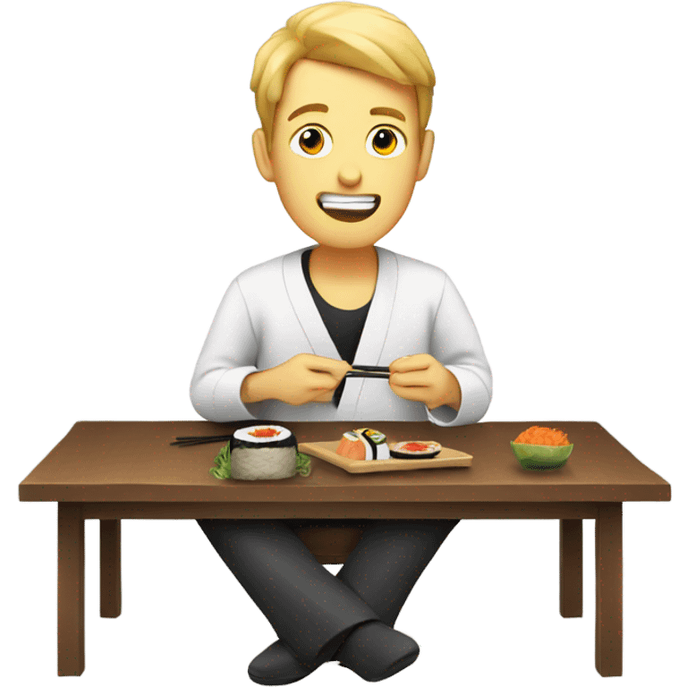 Guy eating sushi emoji