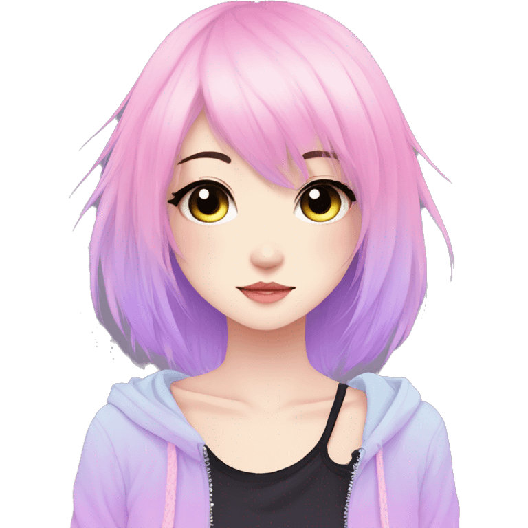 Gorgeous Cute Edgy Pastel Gradient Beautiful Anime Emo CatLady emoji