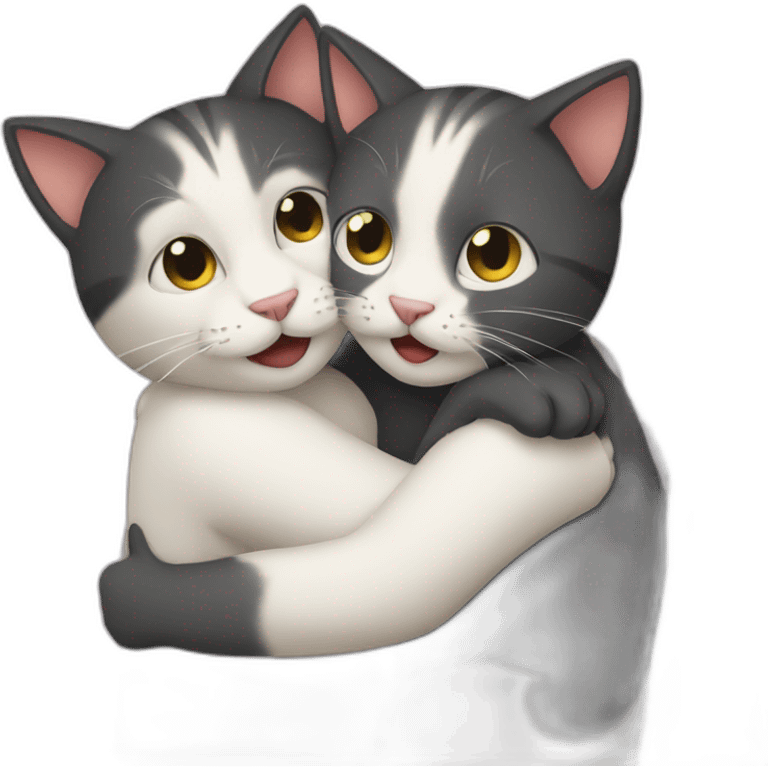 Cats hugging  emoji