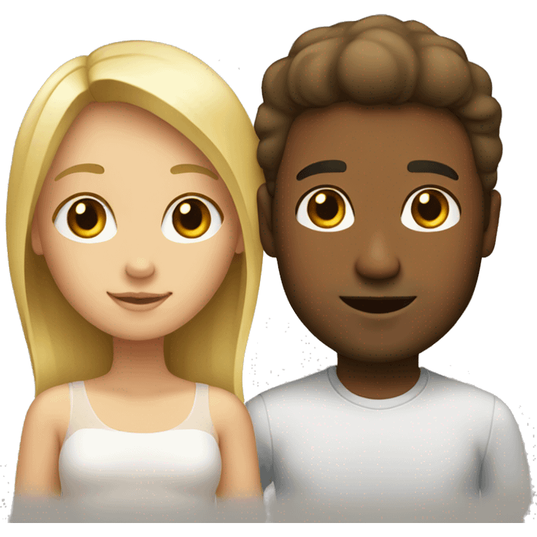 Blond girl and brown man emoji