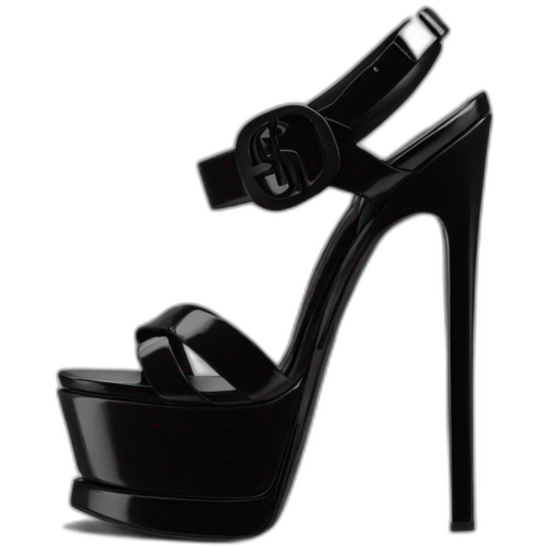 Ysl heel sandal TRIBUTE PLATFORM SANDAL black PATENT LEATHER emoji