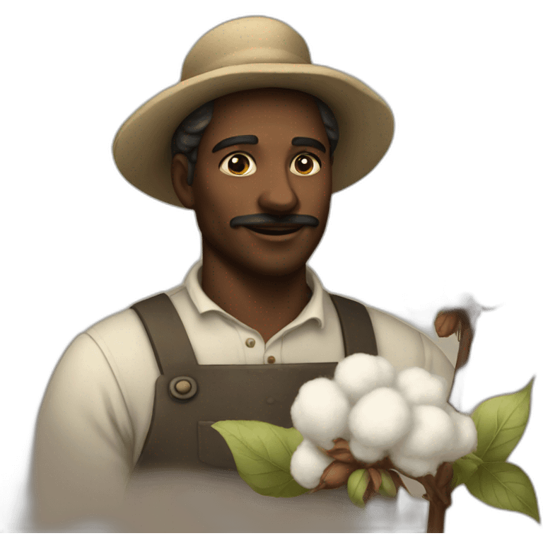 cotton worker in 1800 and his master emoji