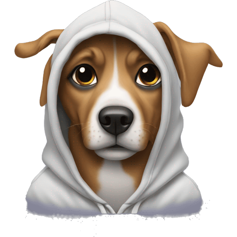 Dog wearing a hoodie  emoji