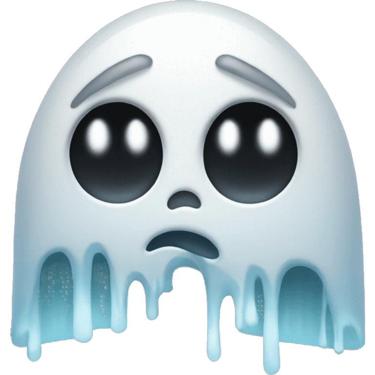 Crying video game ghost emoji