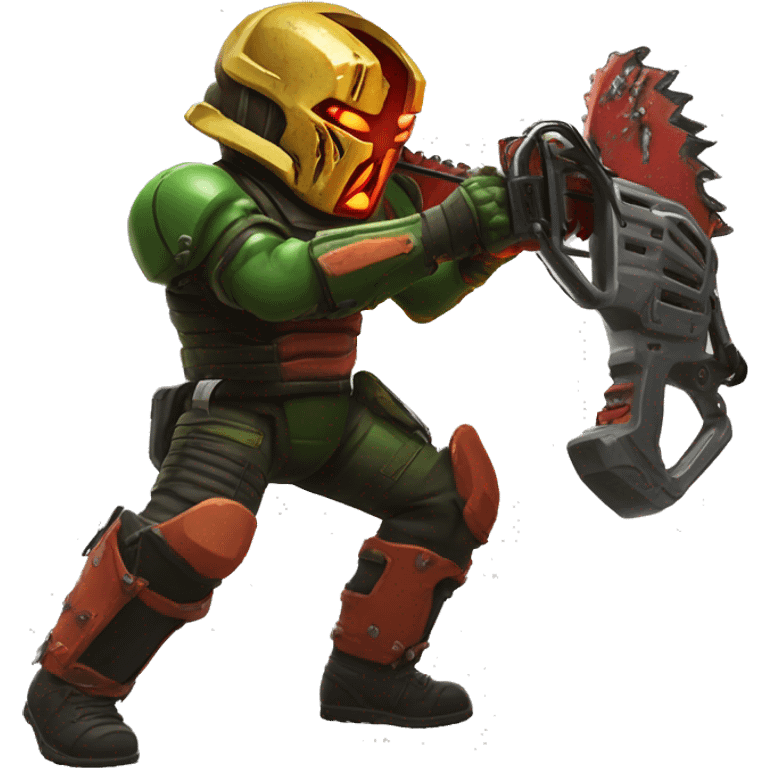 the doom slayer gutting a demon with a chainsaw emoji