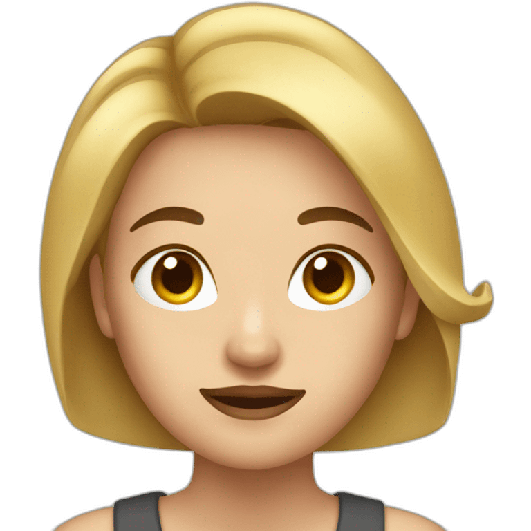 Woman with spoin emoji