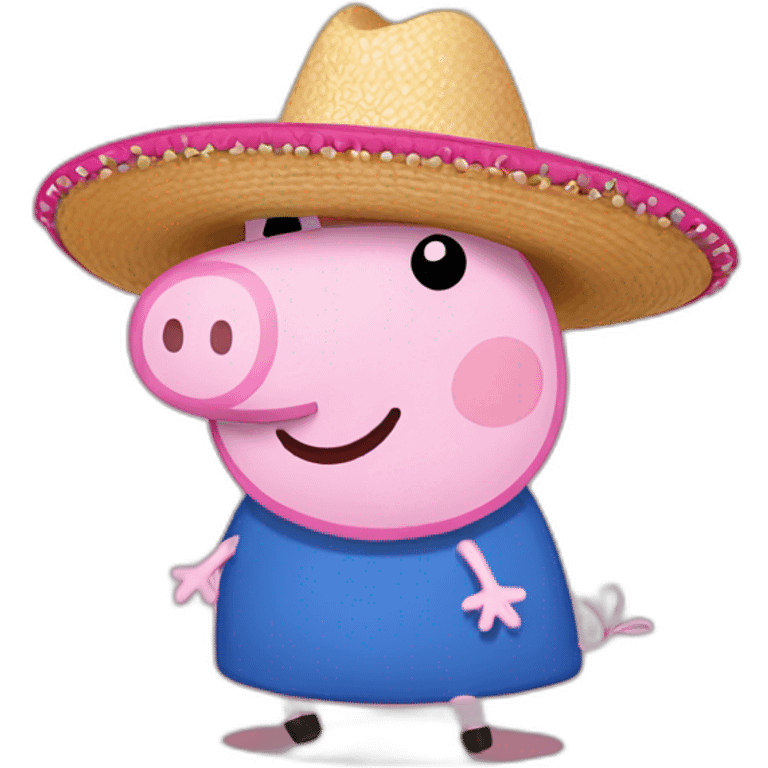 Peppa pig wearing sombrero emoji