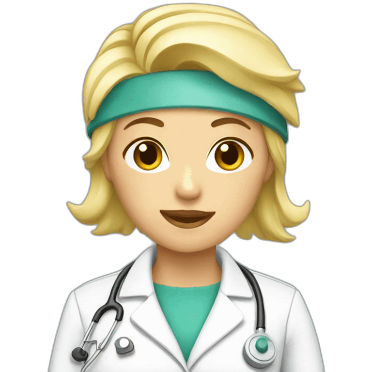 femme blond docteur emoji