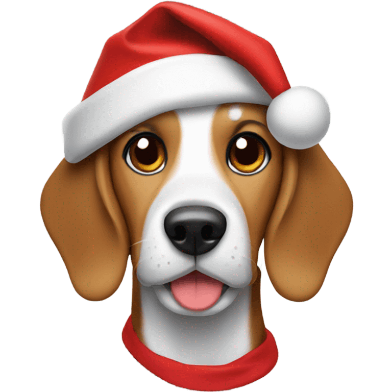 Beagle wearing a Santa hat  emoji