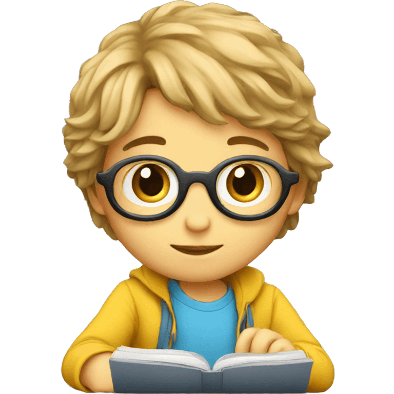 child studying programming emoji