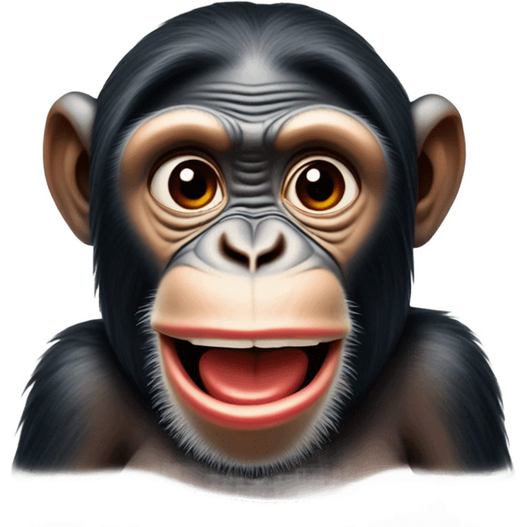 Chimpanzee with red lips emoji