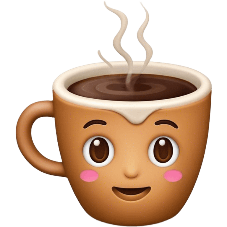 coffee emoji that looks like it's made of clay emoji