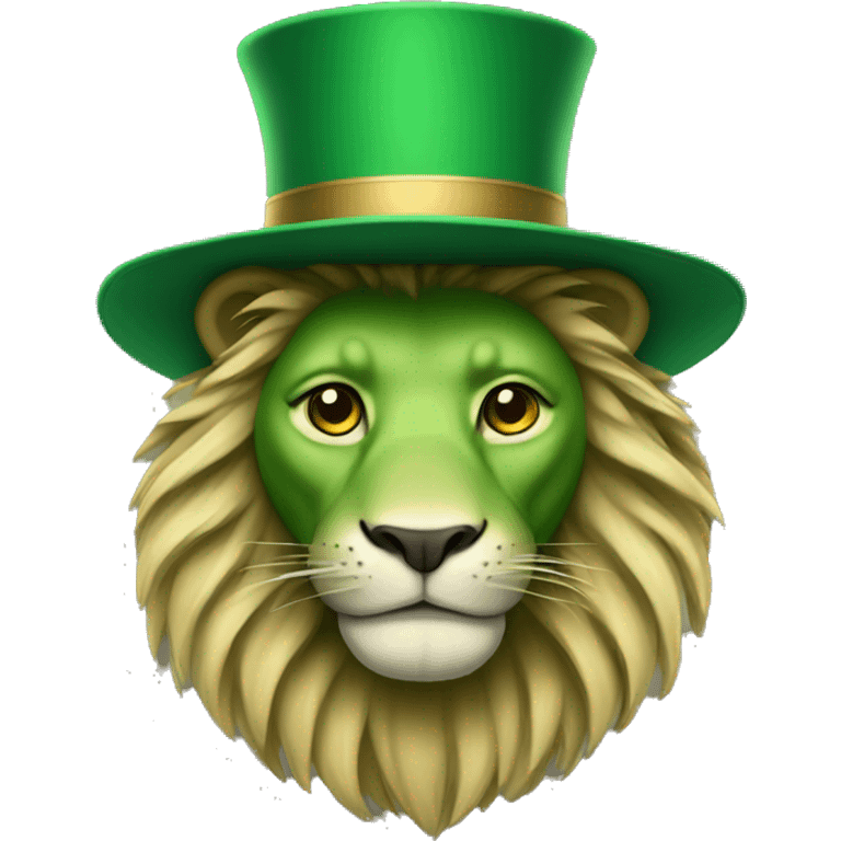 Green lion with a hat emoji