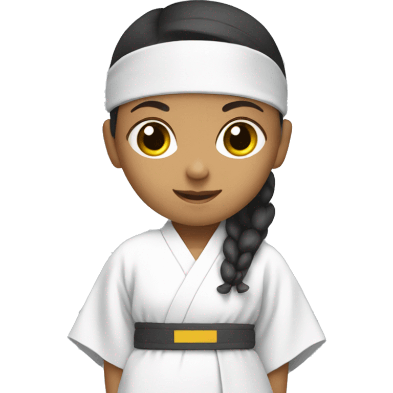 girl wearing a dobok white belt emoji