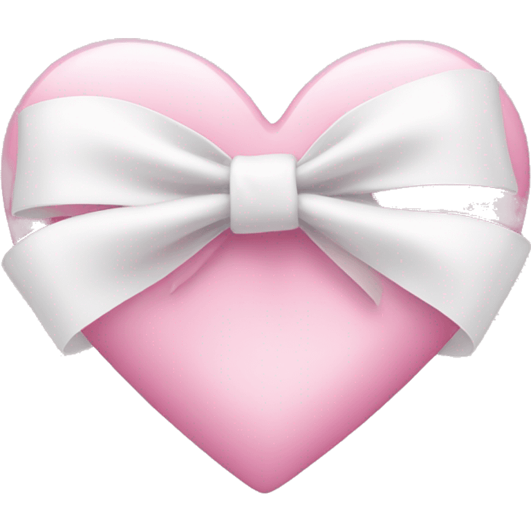 White bow on pink heart  emoji