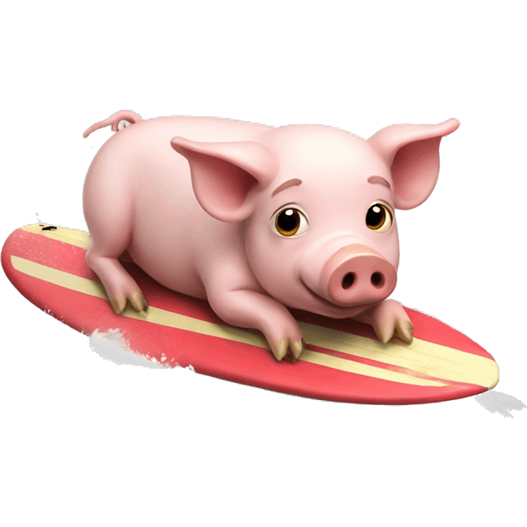 Surfing pig emoji