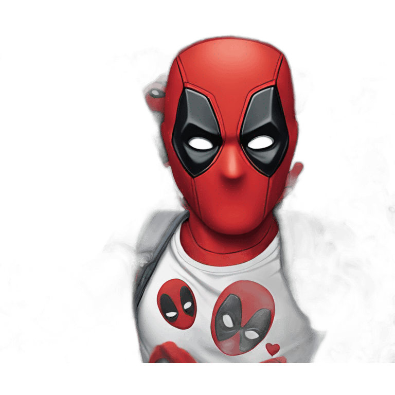 Deadpool wearing tee-shirt of France emoji