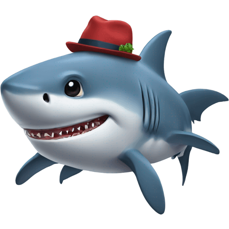 Shark with hat emoji