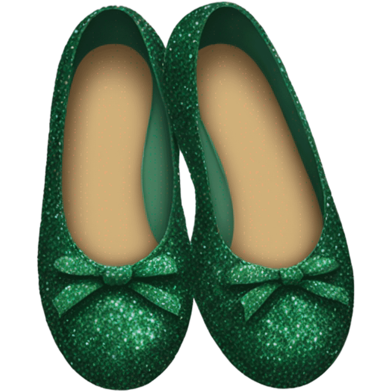 Dark green glitter ballerina shoes emoji