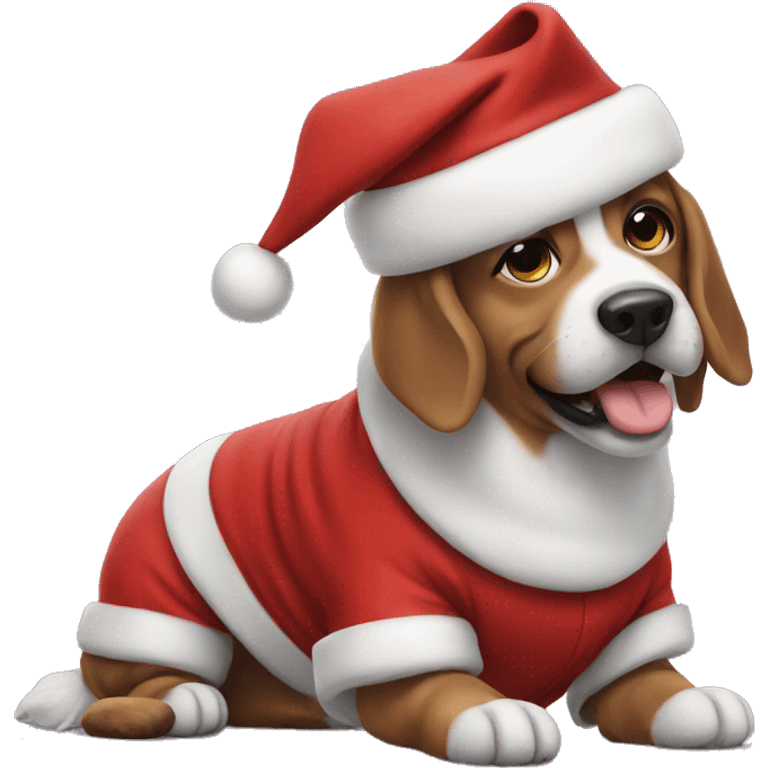 dog in santa costume  emoji