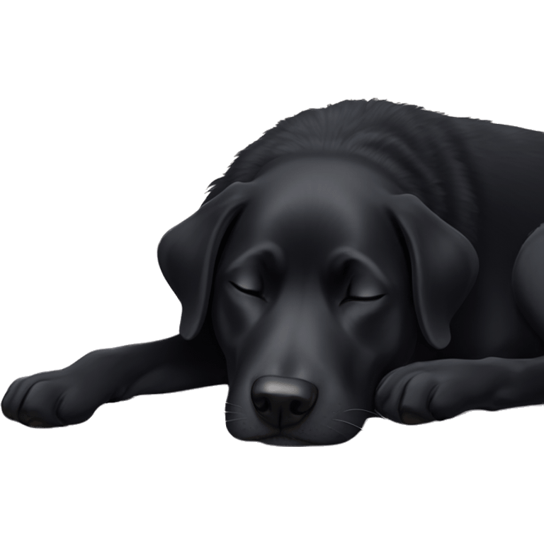 Black dog sleeping on bed  emoji