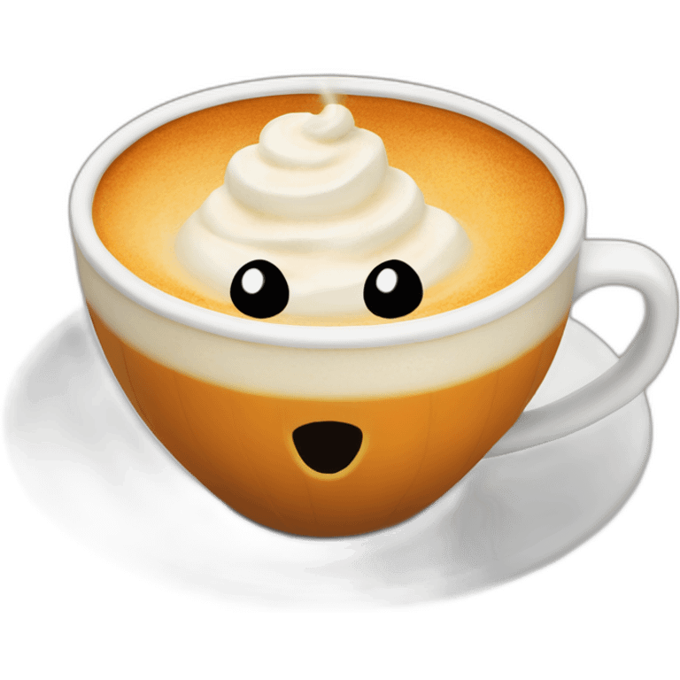 pumpkin spice latte with froth in a ghost shape emoji