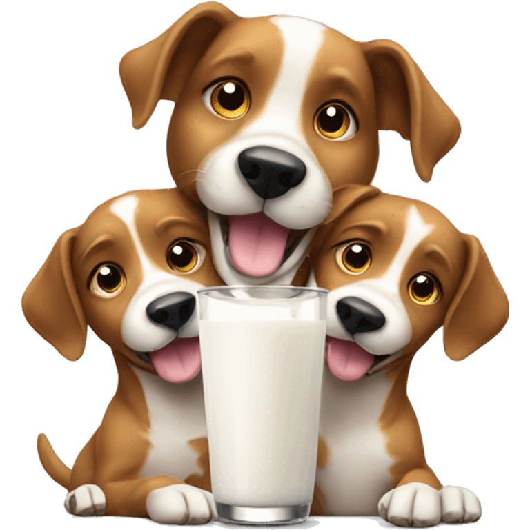 Dog with kids drinking milk emoji