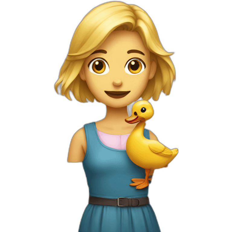 Fille avec canard  emoji