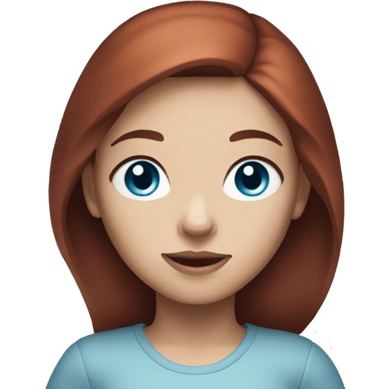 girl with dark-red hair and light blue eyes and light skin  emoji