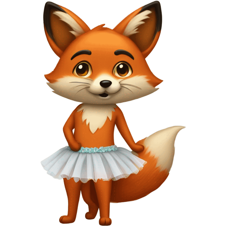 Fox in a tutu emoji