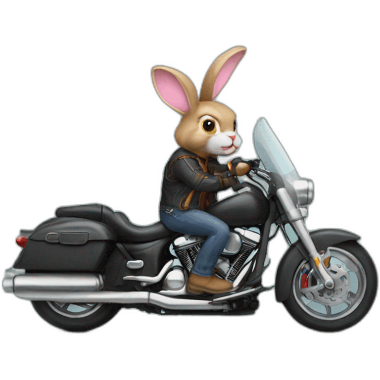 Bunny biker emoji