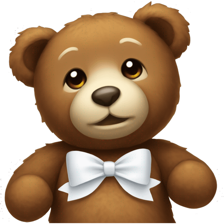 Brown Teddy bear with a white bow emoji