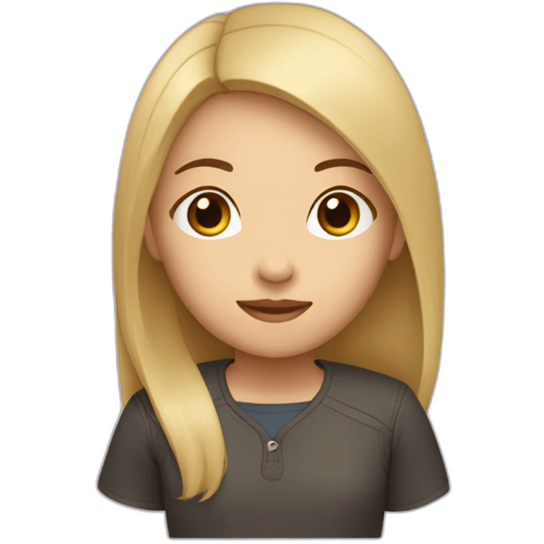 Asian girl, with medium straight blonde hair emoji