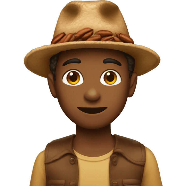 Boy with pecan hat  emoji