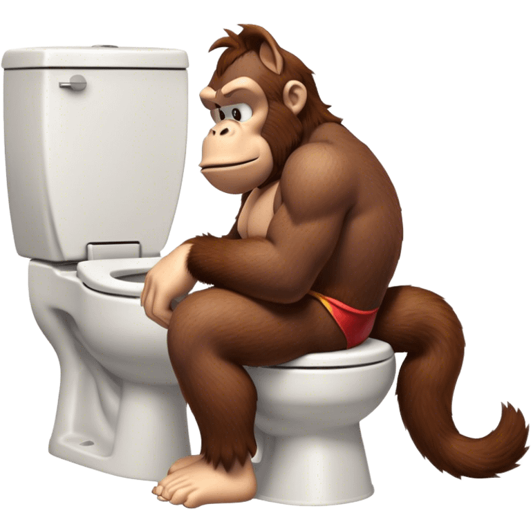 Donkey Kong sitting on toilet sad emoji