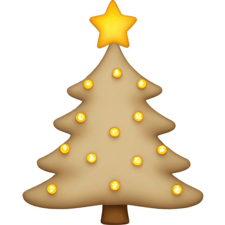 Beige Christmas tree with lights emoji