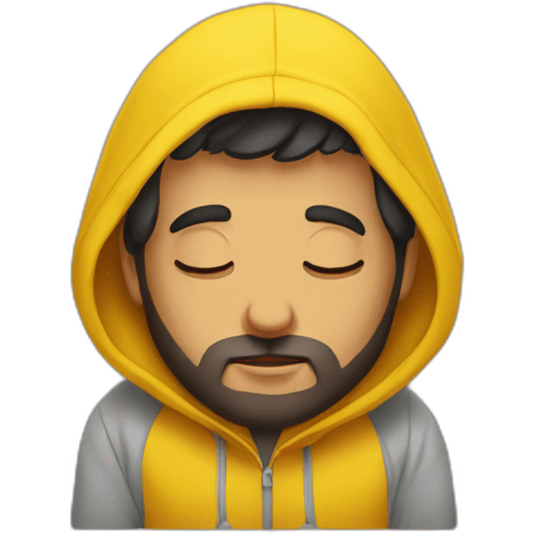 Armenian men  with yellow hoodie sleeping emoji