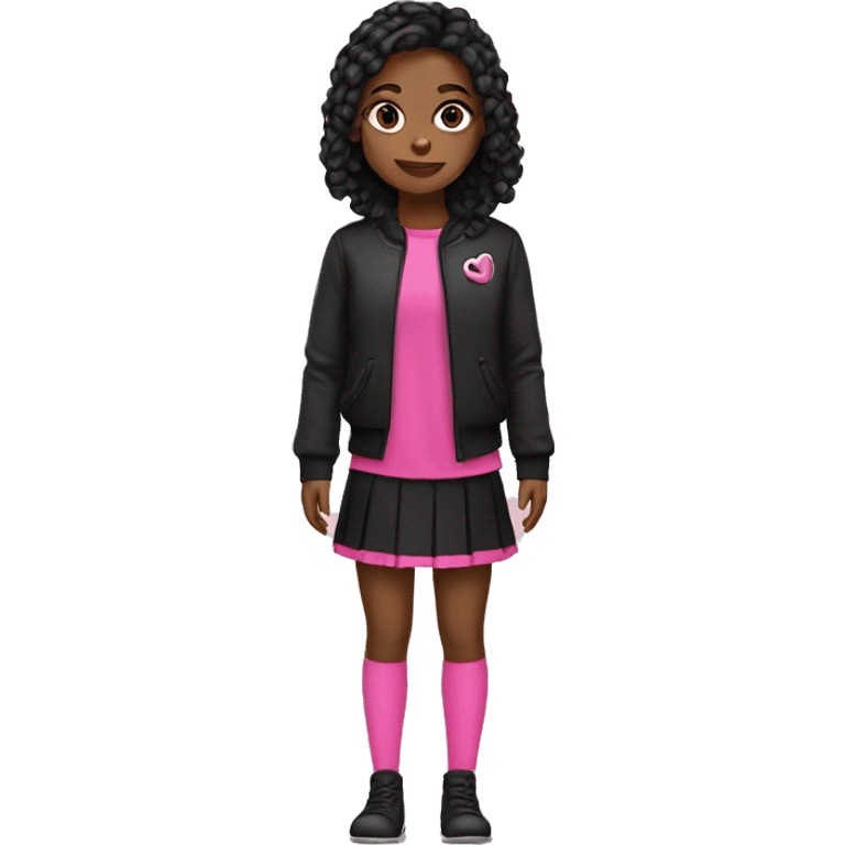 girl with black and pink outfit emoji