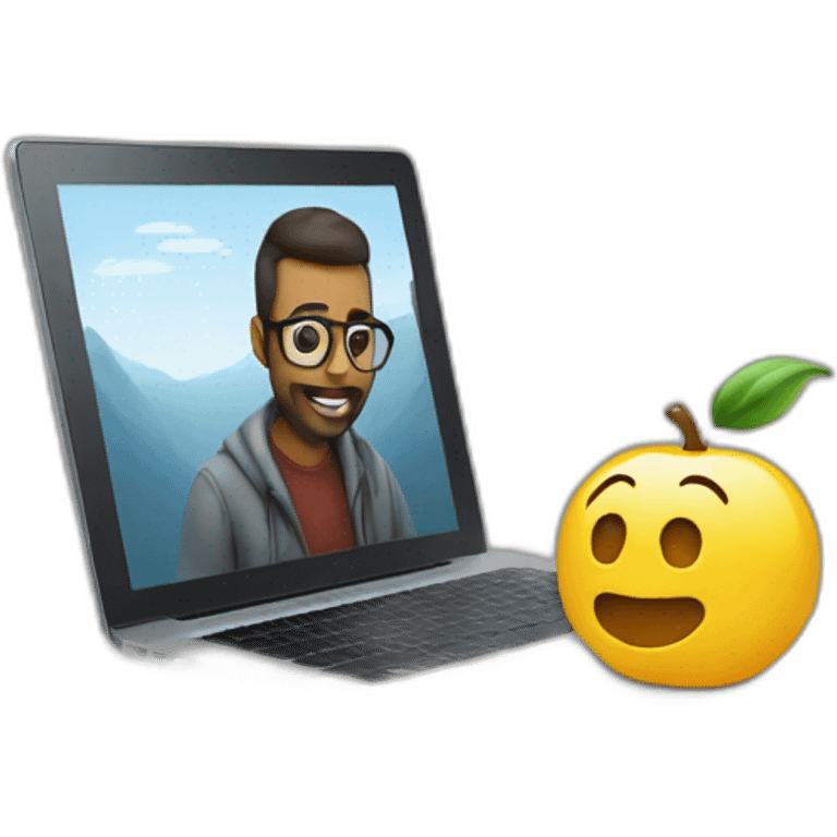 programmer codes on macbook emoji