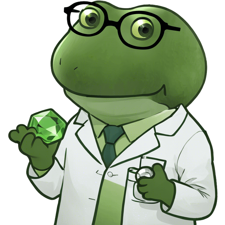 bufo doctor holding a green gem emoji