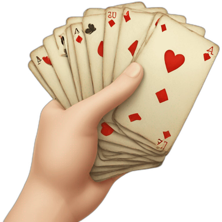 hand with cards emoji