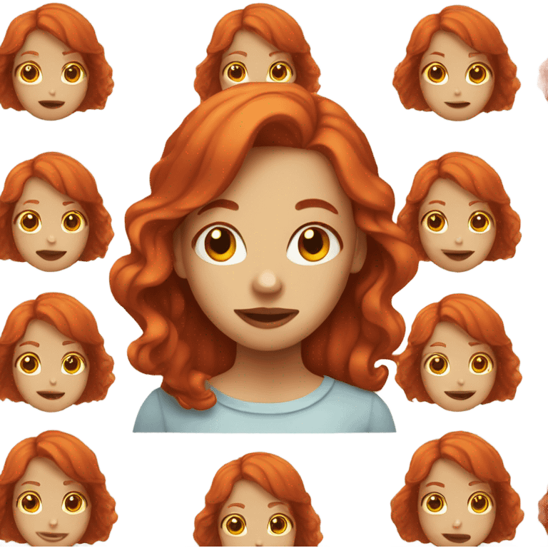 Girl with red hair and cream on her face emoji