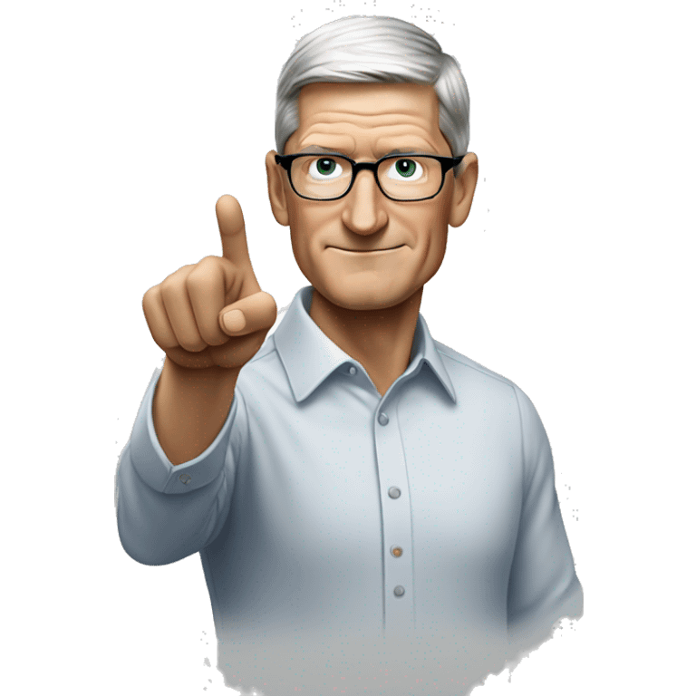 Tim Cook pointing  emoji