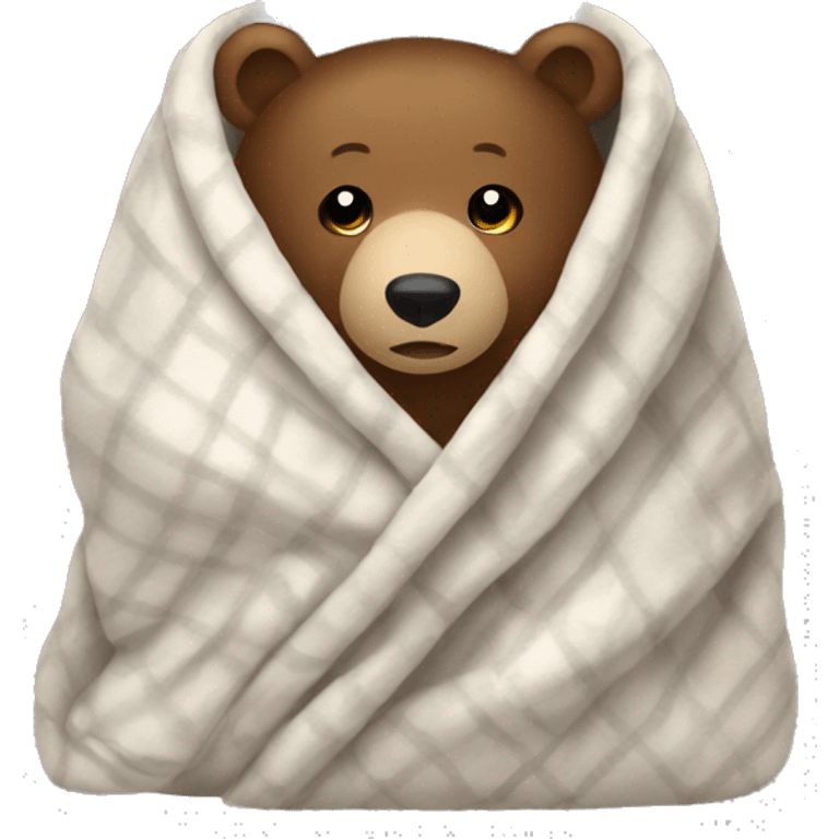 bear cozy in blanket emoji