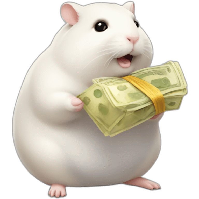 Fat hamster offering pack of money   emoji