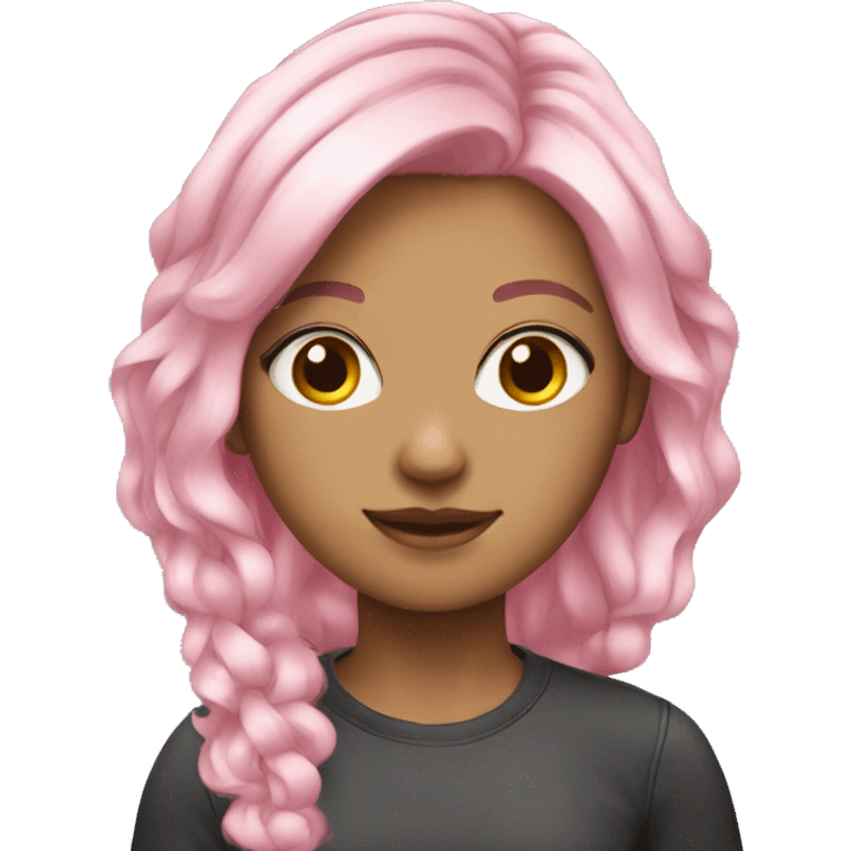 Blonde girl with pink highlights in her hair emoji