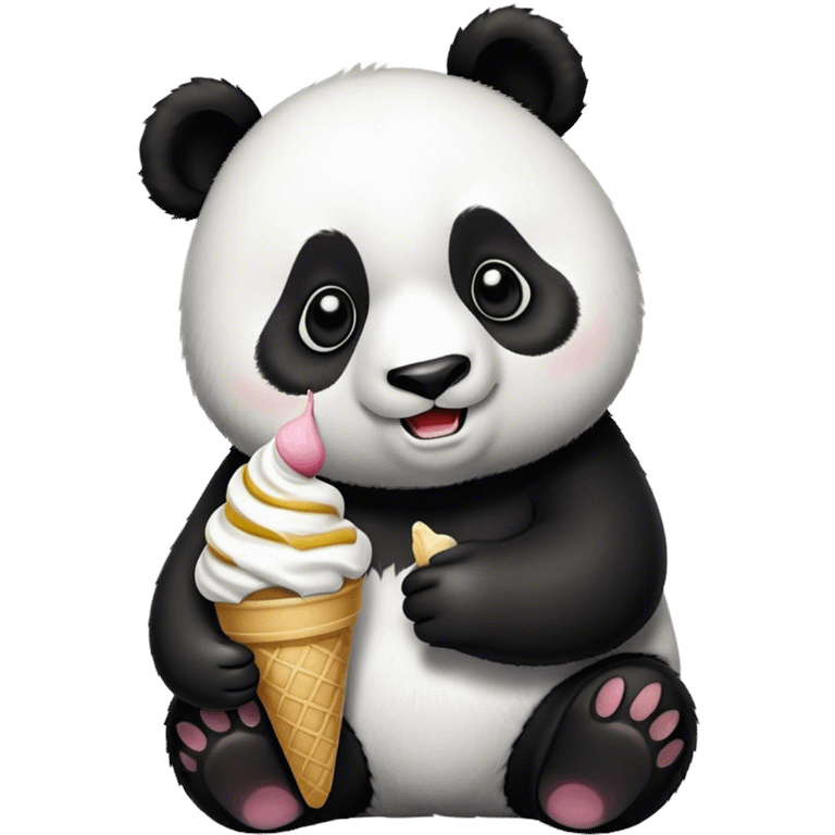 Panda eating ice cream emoji