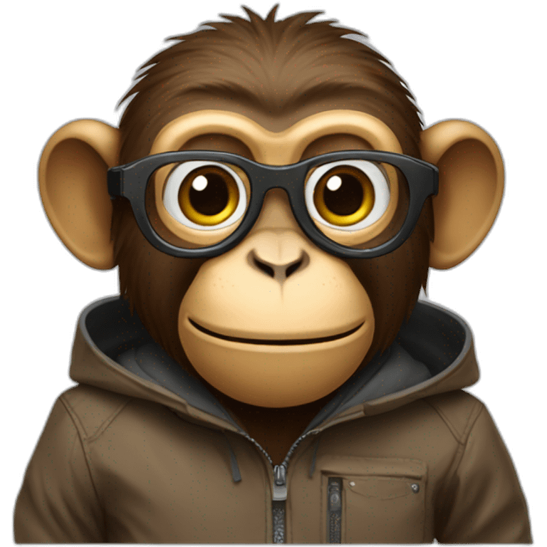 A monkey with googles and coat emoji