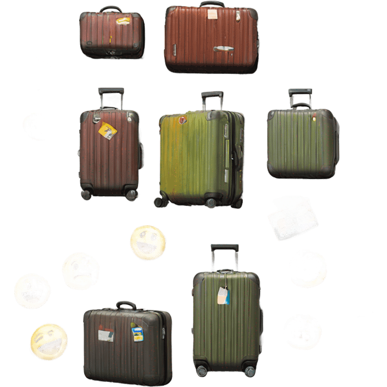 Rimowa suitcase with stickers emoji