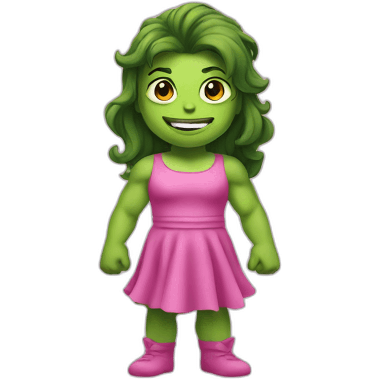 hulk in pink dress full body emoji